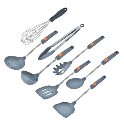 Chine 7pcs Silicone Kitchen Utensils Set Viable Viable Cookware Set Instrument Stainless Steel Handle Heat Resistant Silicone Cookware Set à vendre