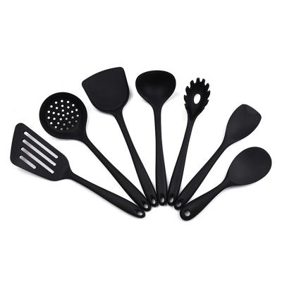 China Durable Silicone 7Piece Kitchen Accessories Utensils Set Heat Resistant Non-Stick Cookware Sets Silicone Cooking Cookware Set for sale