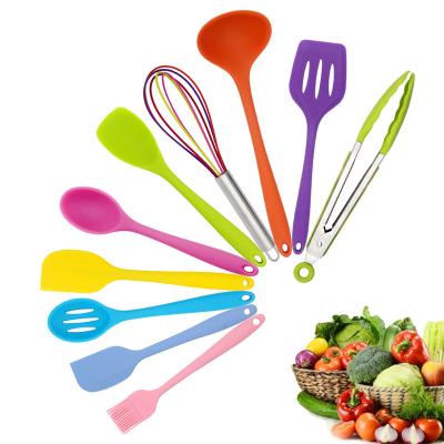 China Kitchen Accessories 10pcs/set Silicone Kitchen Utensils Set Silicone Viable Viable Cozinh Silicone Heat Resistant Spatula for sale