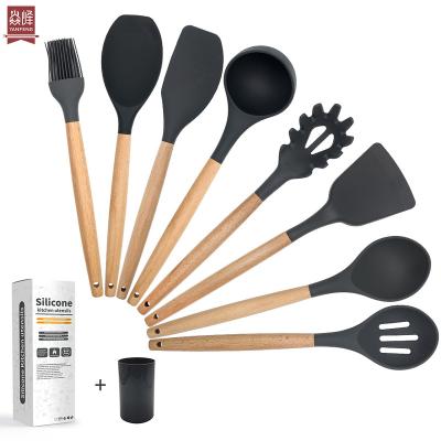 Cina Factory Direct Sale Viable 8 Pieces Viable High Quality Silicone Utensils Nonstick Heat Resistant Nonstick Backing Tools in vendita