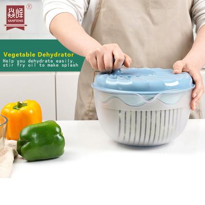 China Sustainable Sustainable Convenient Plastic Manual Salad Spinner Fruits And Vegetables Dehydr Or Salad Dryer Spinners With Vegetable Basket Household Te koop