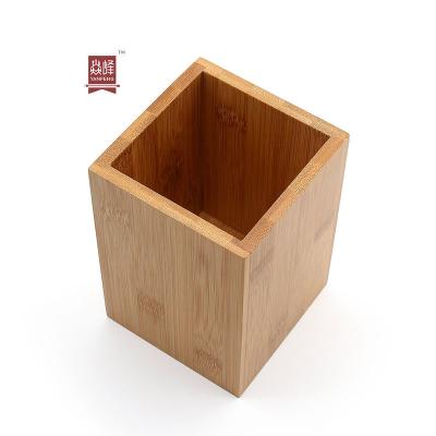 China YF Square Storage Rack Bamboo Utensil Holder Bamboo Tableware Organizer Eco-friendly Sustainable Te koop