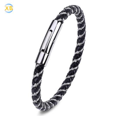 China Instant Break Fashionable Wholesale Men's Jewelry Bracelet Braid Stainless Steel Bracelet for sale