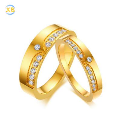 China Fashion Version Temperament Korean Couples Ring Stainless Steel + Zircon Couples Ring Wholesale for sale