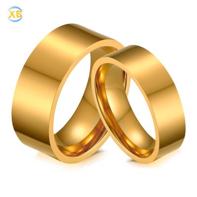 China Fashion White Gold Plated Wedding Jewelry Stainless Steel Couple Rings Wholesale for sale