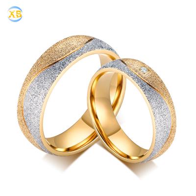 China Gold Crystal Wedding Couple Ring Fashion Engagement Rings Wholesale for sale