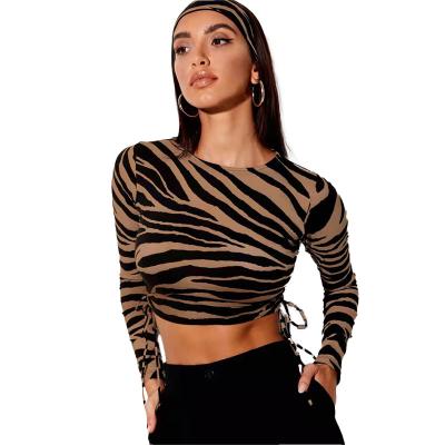 China Hot Sale Fashion Women Anti-pilling Long Sleeve 3D Shirt Printing Zebra Pattern Short Long Sleeve Women Custom T-shirt Shirt for sale