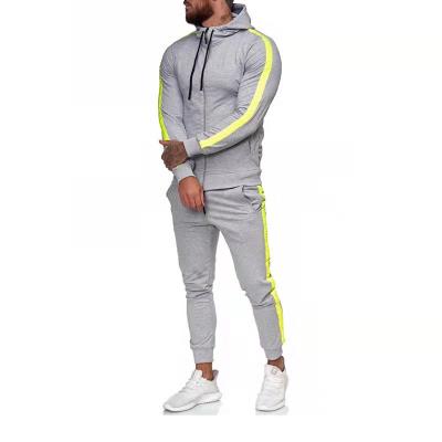 China 2021 Breathable Wholesale High Quality Organic Zipper Jogging Hoodie And Jogger Two Piece Suit Sweatsuit Men Suit for sale