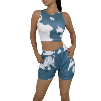 China Custom Wholesale Custom Tie Dye Jogging Suit Cotton Sweat Sweatwear Tank Top Breathable Jogging Tank Top for sale