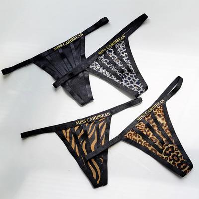 China Customized Breathable Cotton String Women Underwear Sexy Panties Low Rise Female Seamless Tiny Animal Print Thong Underpants Female Underpants for sale