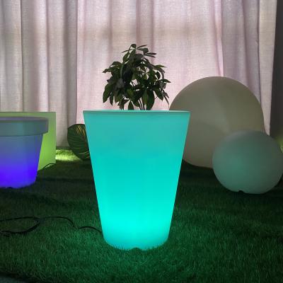 China PEmaterial D400mm waterproof garden flowerpot lights landscape for night lighting for sale