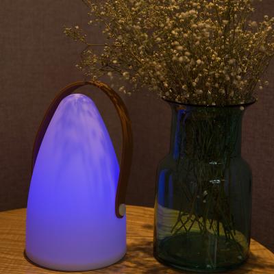 China PE Material New Design Bullet Shape Modern Rechargeable Portable RGB Led Table Lamps For Bedroom for sale