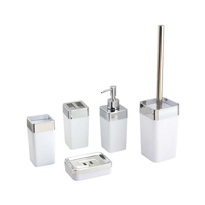 China Durable Factory Design Durable ABS Washroom Accessories Bathroom Accessories Set White Bathroom Sets for sale