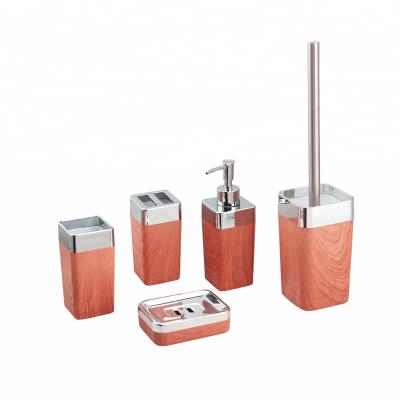 China Sustainable Colorful Plastic Eco-Friendly Bathroom Accessories Luxury Toilet Brush Set Bathroom Set for sale