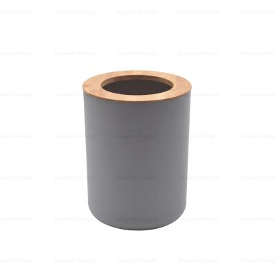 China Modern Funny Plastic Restaurant Bathroom Good Quality Viable Decor Nice Bamboo Trash Bin for sale