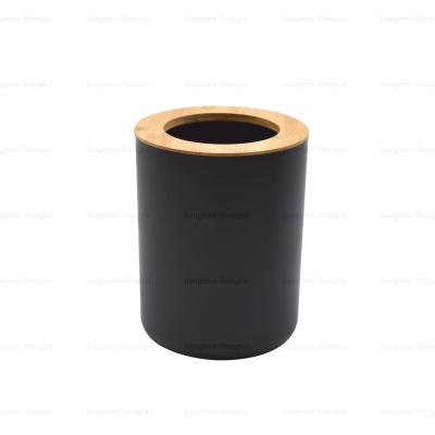 China European Luxury Hot Selling Sustainable Design Modern Funny Plastic Bamboo Indoor Trash Bin for sale