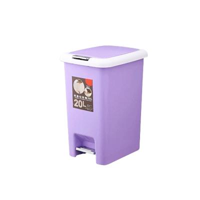 China Sustainable Eco-friendly Wholesale Kitchen Office Household Plastic Waste Bins Pedal Recycle Garbage Waste Bin for sale