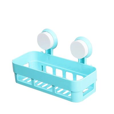 China Eco - Friendly New Design Bathroom Wall Mounted Suction Plastic Storage Rack for sale