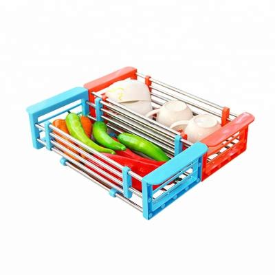 China Viable Kitchen Sink Display Telescopic Dish Rack for sale