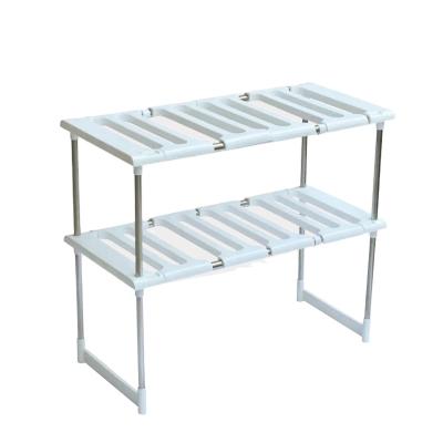 China Mutifunctional Storage Shelf Kitchen Stainless Steel Multilayer Telescopic Storage Shelf for sale