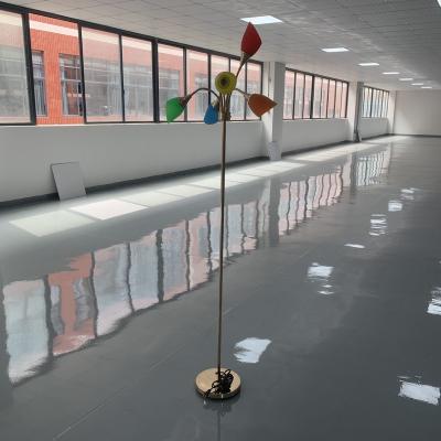 China 5 Heads Five Head Light Colorful Plastic Shade Modern Home Decor Floor Lamp For Living Room for sale