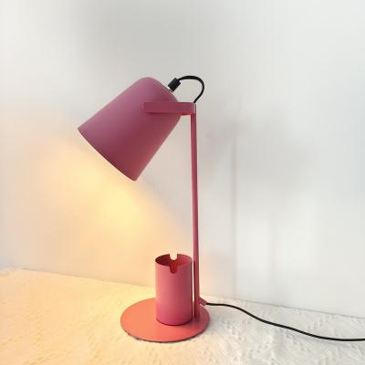 China Study Style Metal Minimalist Cute Desk Lamp With Pen Holder Bedroom Reading Study Table Lamp For Kids Room for sale