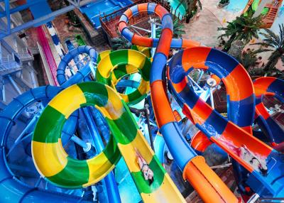 China Large Boomerang Water Slide / Spiral Pool Slide Customized Load For Holiday Villa for sale