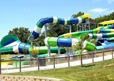 China High Speed Long Fiberglass Water Slides Outdoor Play Equipment Customized Color And Size for sale