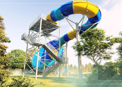 China Durable Tornado Water Slide Stainless Steel Fastener 14.3m Platform Height for sale