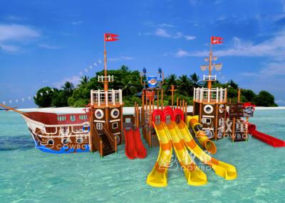 China Pirate Ship Water Playground Equipment / Indoor Commercial Playground Slides for sale