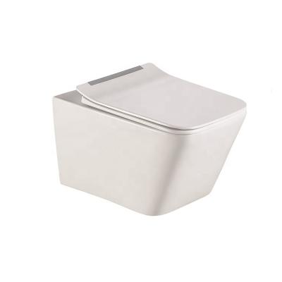 China Double-Flux Europe Design Mordern Public Waterless Ceramic Wall Hung Toilet For Bathroom for sale