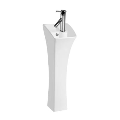 China Luxury White Bathroom Hand Wash Modern Top Selling One Piece Pedestal Sink for sale