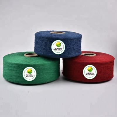 China Recycled Knitting Sale NE3/1 Mixed Cotton Three Color Dark Red Green Blue Blanket Yarn for sale