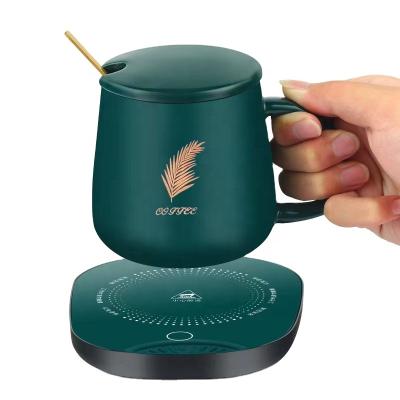 China Sustainable Temperature Control 110V Self Heating Ceramic Mug Thermostatic Electric Heating Coffee Mug for sale