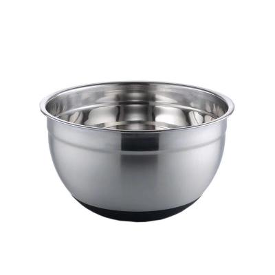 China 304 Stainless Steel Contemporary Eggbeater Non-Slip Silicone Salad Bowl For Kitchen Baking for sale