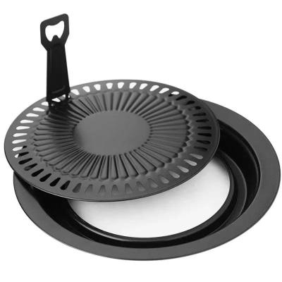 China Korean stainless steel wholesale non-stick round barbecue dish 31*31*3.8 for sale