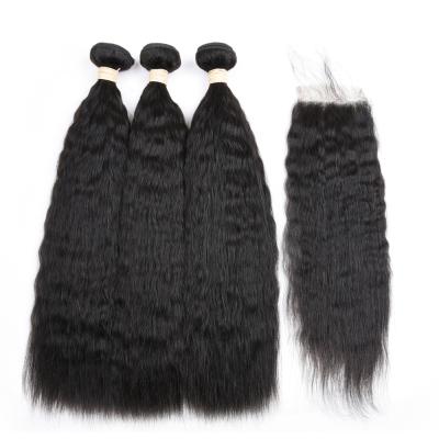 China Beautiful Brazilian Mink Virgin Hair Bundles Curly Straight With Lace Headbands, Raw Double Cuticle Pulled Aligned Hair Bundles for sale