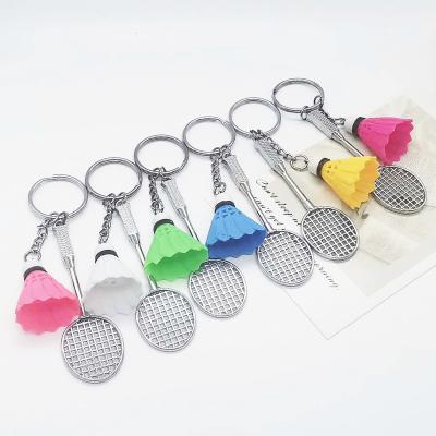 China RTS Metal Gift Creative New Factory Mini Crafts Pendant Cartoon Badminton Key Chain for sale