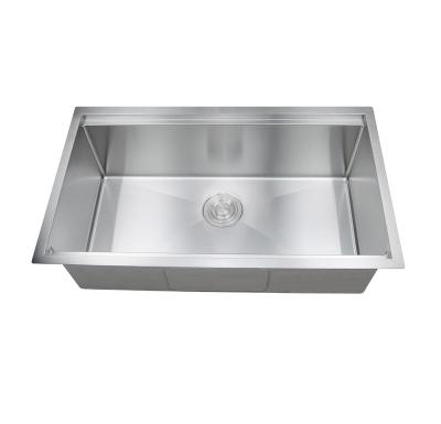 China Without Faucet 2021 New 304 Stainless Steel Sink Undermount Ledge Workstation Handmade Sink 32