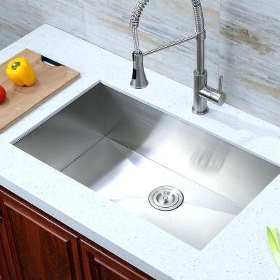 China Without Faucet Factory Wholesale 304 Stainless Steel Square Corner Custom Handmade Sink 30