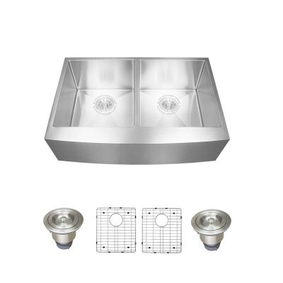 China Without Various Faucet Good Quality Farmhouse Sink Sizes Kitchen Farmhouse Double Bowl Sinks Elite Sink Apron Front 3 Years Modern Square Apartment for sale