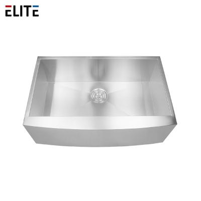 China Without Faucet Good Reputation Farmhouse Kitchen Sink 33 Inch With Rectangular Pads Single Bowl SUS3O4 18/8 Sound Sinking Stainless Steel for sale