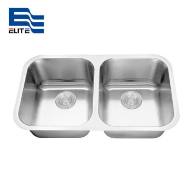 China Without Faucet Household Silver Stainless Steel SUS3o4 Undermount Rustproof Kitchen Sink for sale