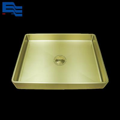 China Without Faucet Square Fashion Style 304 Stainless Steel 1.0mm Gold Bathroom Sink 520x410mm for sale