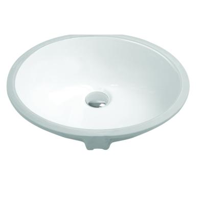 China Without Faucet Ceramic Sink Porcelain Undermount Sink Go Down Bowl Oval Bathroom Sink Basin for sale