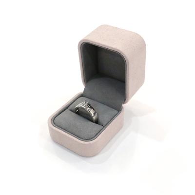 China Wholesale Micro Jewelry Packaging Pink Fiber Jewelry Box For Ring Jewelry Box Setting for sale