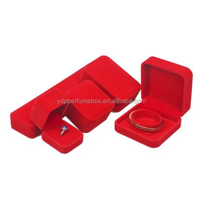 China Jewelry Packaging Customized Mini Fancy Custom Jewelry Box Eco Friendly Red Soft Packaging Box Simple And Large Plastic Velvet for sale