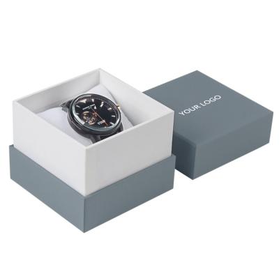 China Fashionable Wholesale Eco Gray Cardboard Kraft Paper Cardboard Paper Watch Box Luxury Red Blue Gift Packaging Box For Watches for sale