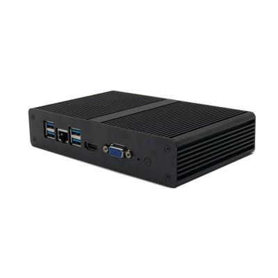 China Aluminum Alloy PC Core i7 7500U Dual Cores Barebone Computer Fanless Industrial Metal System Hardware Case 1*DC IN+1*Power 1*COM to RJ45 for sale