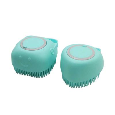 China EXFOLIATE New Arrival 1.2 in 1 Dispensing Soap Bathing Artifact Silicone Bath Body Scrub Brush for sale